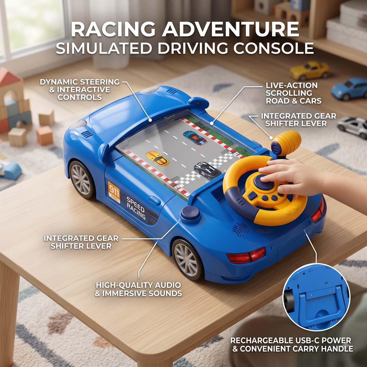 Simulated Driving Car Racing Game